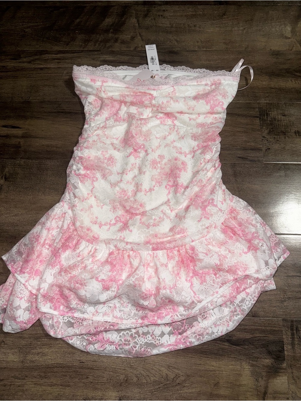 Victoria's Secret PINK x LoveShackFancy Strapless Lace Mini Dress XS NWT - Picture 11 of 11